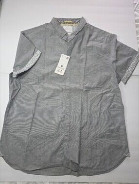 Men's Short-Sleeve Button-Down Shirt Gray American Heritage XL Ricky Singh